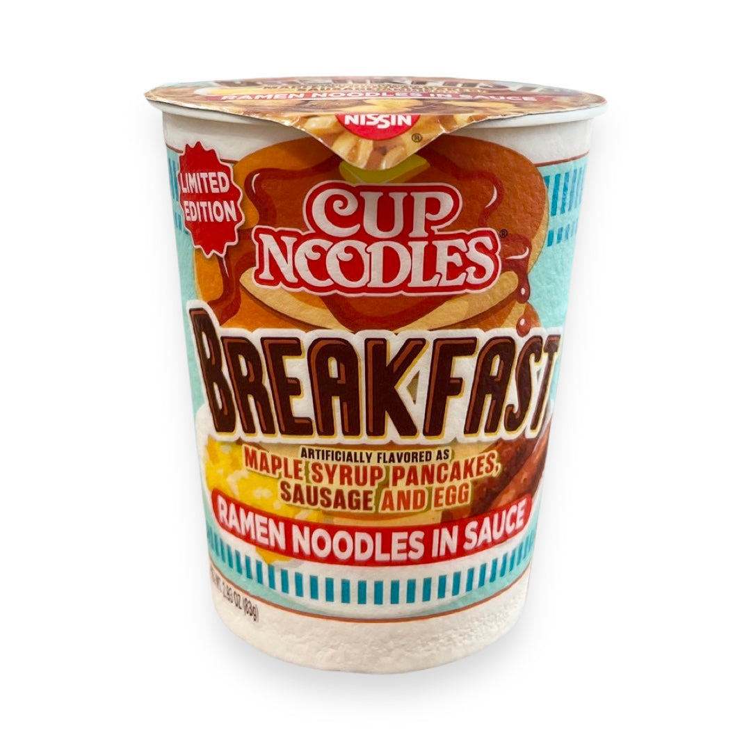 Cup Noodles Breakfast Ramen - Maple Syrup Pancakes, Sausage and Eggs